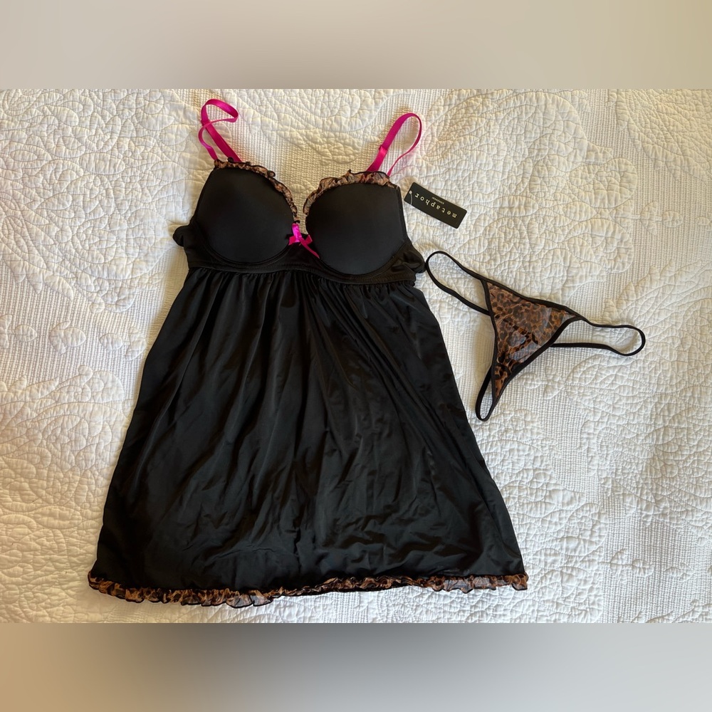 NWT Metaphor Baby Doll & Thong Lingerie Set Size Medium